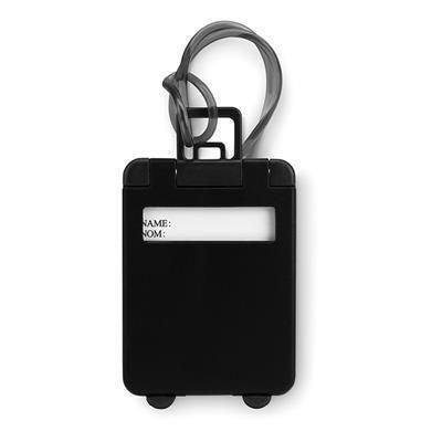 Branded Promotional TROLLEY SHAPE LUGGAGE TAG in Black Luggage Tag From Concept Incentives.