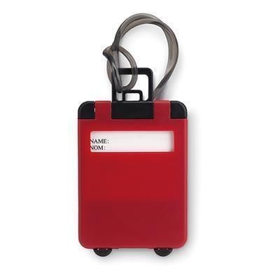 Branded Promotional TROLLEY SHAPE LUGGAGE TAG in Red Luggage Tag From Concept Incentives.