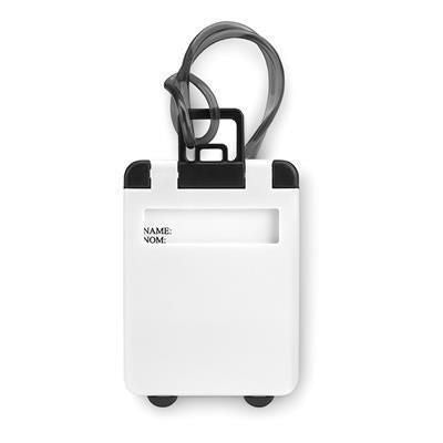 Branded Promotional TROLLEY SHAPE LUGGAGE TAG in White Luggage Tag From Concept Incentives.