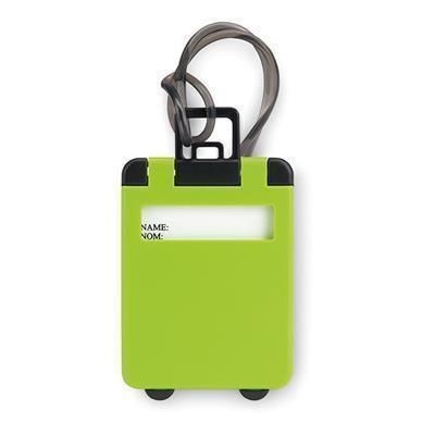 Branded Promotional TROLLEY SHAPE LUGGAGE TAG in Green Luggage Tag From Concept Incentives.