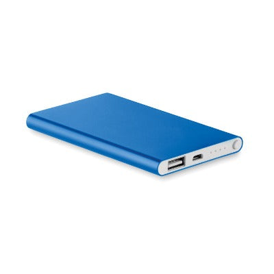 Branded Promotional ALUMINIUM POWERBANK 4000 MAH in Blue from Concept Incentives