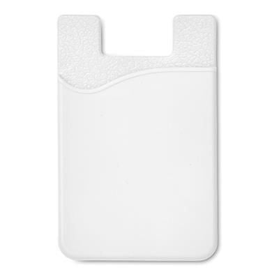 Branded Promotional SILICON CARDHOLDER FOR PHONE with 3m Tape in White Mobile Phone Case From Concept Incentives.