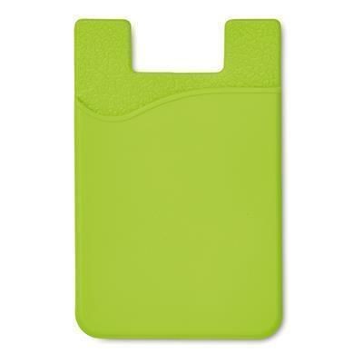 Branded Promotional SILICON CARDHOLDER FOR PHONE with 3m Tape in Lime Mobile Phone Case From Concept Incentives.