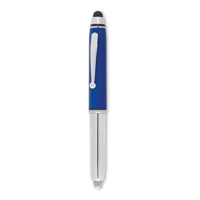 Branded Promotional STYLUS PEN with Torch in Blue Pen From Concept Incentives.