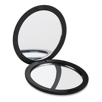 Branded Promotional DOUBLE SIDE MIRROR with Rubber Finish in Black Mirror From Concept Incentives.