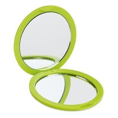 Branded Promotional DOUBLE SIDE MIRROR with Rubber Finish in Lime Mirror From Concept Incentives.
