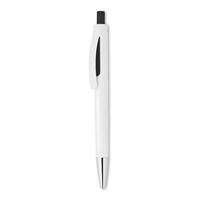 Branded Promotional PLASTIC PEN with Shiny Tip in Black Pen From Concept Incentives.