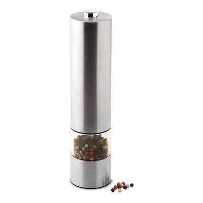 Branded Promotional SS ELECTRIC PEPPER OR SALT MILL in Matt Silver Salt or Pepper Mill From Concept Incentives.
