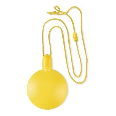 Branded Promotional ROUND BUBBLE BLOWER with Hanger Safetycord in Yellow Bubble Blower From Concept Incentives.