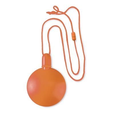 Branded Promotional ROUND BUBBLE BLOWER with Hanger Safetycord in Orange Bubble Blower From Concept Incentives.