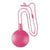 Branded Promotional ROUND BUBBLE BLOWER with Hanger Safetycord in Fuchsia Bubble Blower From Concept Incentives.