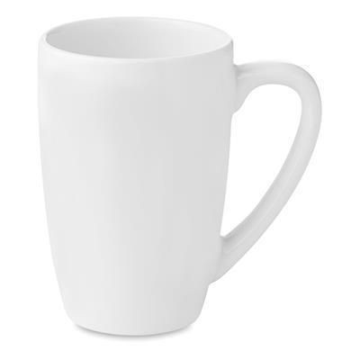 Branded Promotional CERAMIC POTTERY TEA MUG 300ML in White Mug From Concept Incentives.