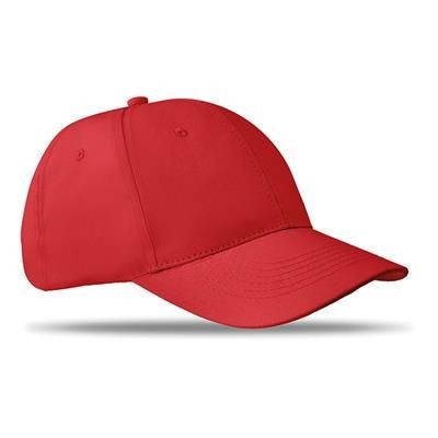 Branded Promotional 6 PANEL STRUCTURED CAP in Red Baseball Cap From Concept Incentives.