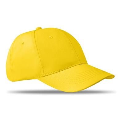 Branded Promotional 6 PANEL STRUCTURED CAP in Yellow Baseball Cap From Concept Incentives.