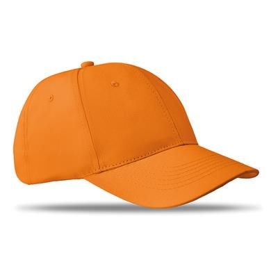 Branded Promotional 6 PANEL STRUCTURED CAP in Orange Baseball Cap From Concept Incentives.