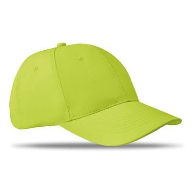 Branded Promotional 6 PANEL STRUCTURED CAP in Lime Baseball Cap From Concept Incentives.