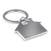 Branded Promotional IMBA HOUSE SHAPE STAINLESS STEEL METAL AND ABS PLASTIC KEYRING in White Keyring From Concept Incentives.