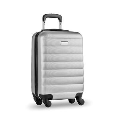Branded Promotional 20 INCH HARD-SHELL TROLLEY in Silver Abs Bag From Concept Incentives.