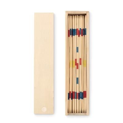 Branded Promotional MIKADO SET in Wood Presented in Wood Box Mikado Sticks Game From Concept Incentives.