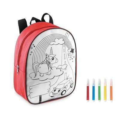 Branded Promotional BACKPACK RUCKSACK in 600d Polyester with 5 Markers Bag From Concept Incentives.