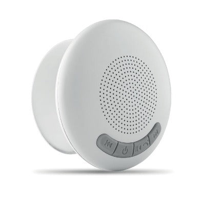 Branded Promotional BLUETOOTH SHOWER SPEAKER with Suction Holder in White Speakers From Concept Incentives.