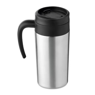 Branded Promotional DOUBLE WALL STAINLESS STEEL METAL LEAK FREE MUG with Handle Sports Drink Bottle From Concept Incentives.