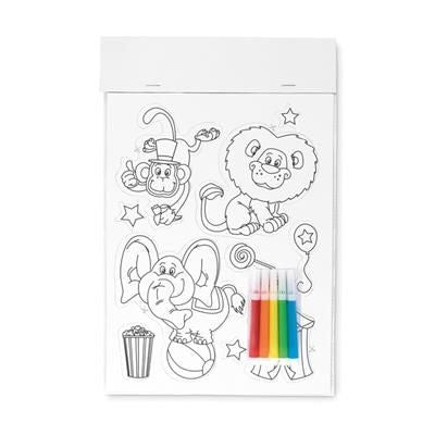 Branded Promotional COLOURING MAGNETIC STICKER with 5 Markers Colouring Set From Concept Incentives.