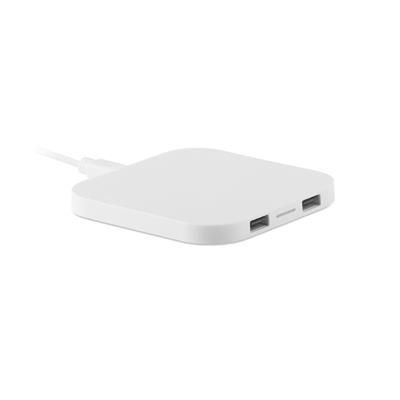 Branded Promotional CHARGER PAD with 2 Port 2 in White Charger From Concept Incentives.
