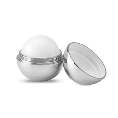 Branded Promotional NATURAL LIP BALM in Round Holder in Uv Metallic Finish Lip Balm From Concept Incentives.