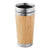 Branded Promotional BAMBOO FINISH STAINLESS STEEL METAL DOUBLE WALL TRAVEL CUP with Pp Lid Travel Mug From Concept Incentives.
