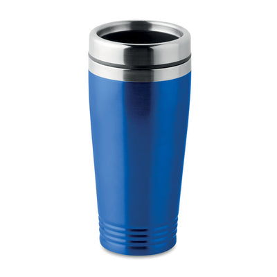 DOUBLE WALL STAINLESS STEEL METAL TRAVEL CUP with Black Pp Lid