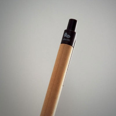 Branded Promotional PUSH BUTTON PAPER BARREL BALL PEN with Parts Made of 40% Coffee Husk & 60% Abs From Concept Incentives.
