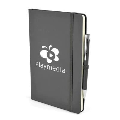 Branded Promotional 2-IN-1 A5 MOLE NOTEBOOK & PEN in Light Grey Jotter From Concept Incentives.