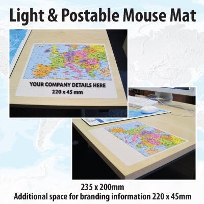 Branded Promotional LIGHT AND POSTABLE MAP MOUSEMAT Mousemat From Concept Incentives.