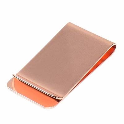 Branded Promotional STEEL MONEY CLIP in Rose Gold Money Clip From Concept Incentives.