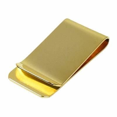 Branded Promotional STEEL MONEY CLIP in Gold Money Clip From Concept Incentives.