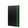 Branded Promotional MYNO CLASSIC A5 LEATHERTEX NOTE BOOK in Green Jotter From Concept Incentives.