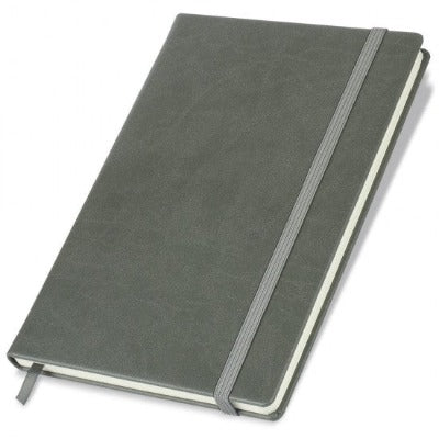 Branded Promotional MYNO A5 NOTE BOOK BRANDHIDE in Grey Jotter From Concept Incentives.