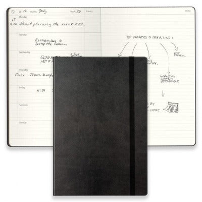 Branded Promotional MYNO BRANDHIDE A5 JOURNAL in Black and Blue Jotter from Concept Incentives