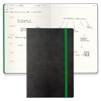 Branded Promotional MYNO BRANDHIDE A5 JOURNAL in Black and Green Jotter from Concept Incentives