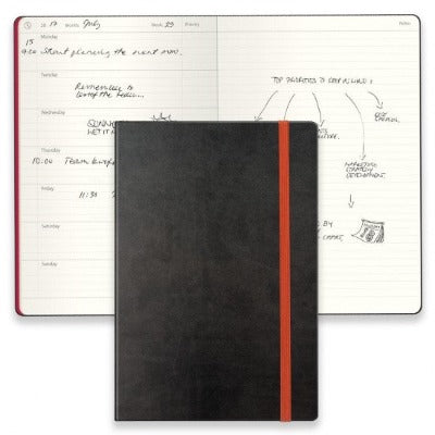 Branded Promotional MYNO BRANDHIDE A5 JOURNAL in Black and Red Jotter from Concept Incentives