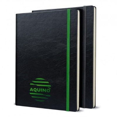 Branded Promotional MYNO CLASSIC XL LEATHERTEX NOTE BOOK Notebook from Concept Incentives