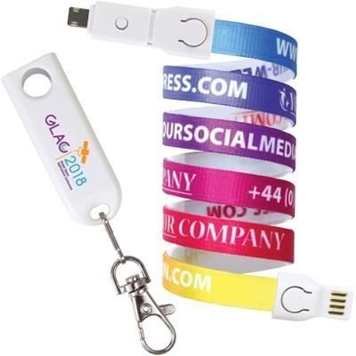 Branded Promotional 3-IN-1 USB LANYARD CHARGER CABLE Cable From Concept Incentives.