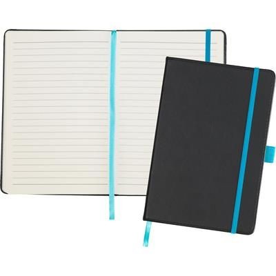 Branded Promotional DARTFORD A5 NOTE BOOK in Black and Cyan Notebook from Concept Incentives.