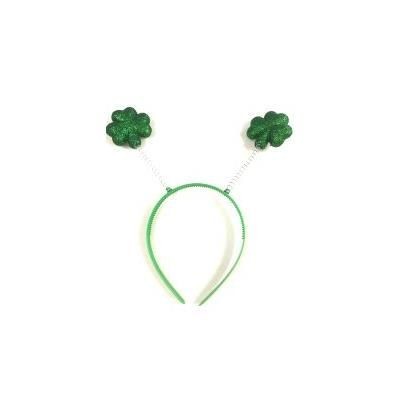 Branded Promotional GLITTER SHAMROCK HEADBOPPER Head Bopper From Concept Incentives.