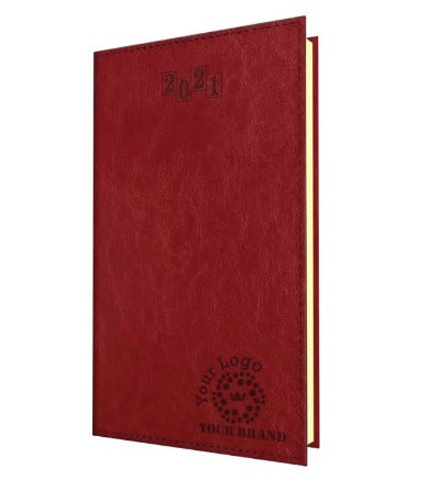 Branded Promotional TOPGRAIN PREMIUM POCKET WEEK TO VIEW DIARY in Red from Concept Incentives