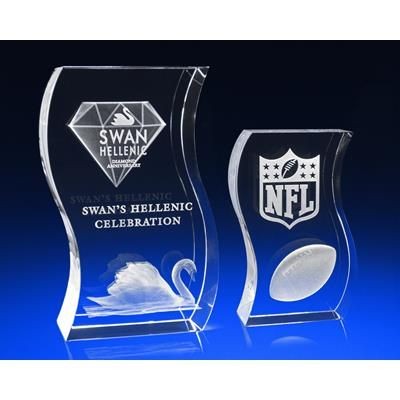 Branded Promotional CRYSTAL GLASS WAVE PAPERWEIGHT Award From Concept Incentives.