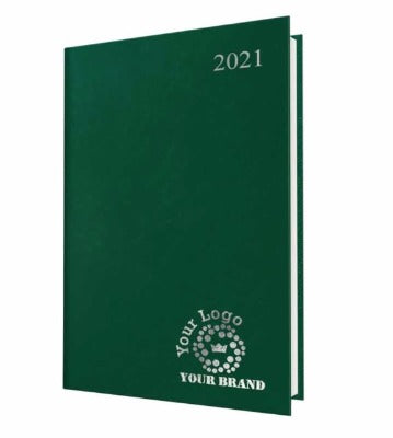 Branded Promotional FINEGRAIN QUARTO DESK DIARY in Green from Concept Incentives