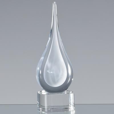 Branded Promotional 18CM HANDMADE CRYSTAL WHITE TEAR DROP AWARD Award From Concept Incentives.