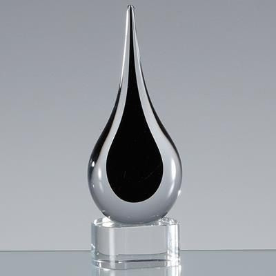 Branded Promotional 18CM HANDMADE CRYSTAL ONYX BLACK TEAR DROP AWARD Award From Concept Incentives.